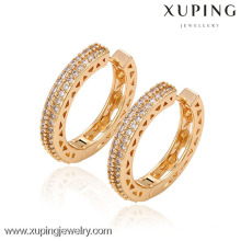 29651 Boucles d&#39;oreilles en plaqué or 18K Xuping Fashion Elégant boucles d&#39;oreilles populaires Huggies avec verre